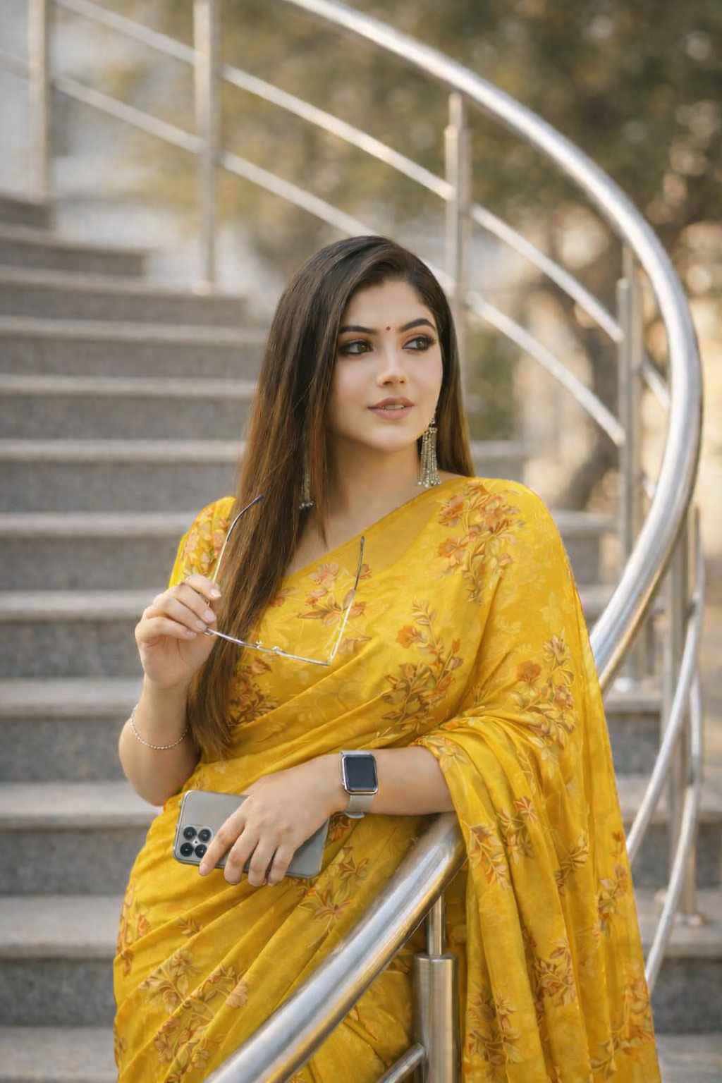 শিফন *জরর্জেট *শাড়ী  ব্লাউজ পিছ ফ্রি